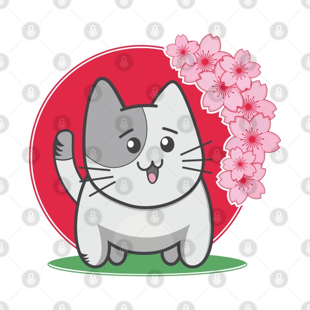 Little kitten likes the cherry blossoms. by FunawayHit