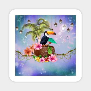Tropical design with toucan Magnet