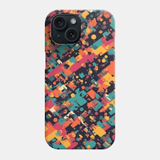 Retro Pixel Fusion: Nostalgic Funk in Bold Colors Phone Case