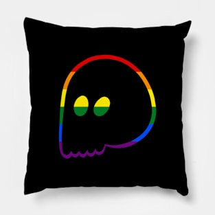 Cute Emo Skull (Rainbow/Homosexual/Gay Colors) Pillow