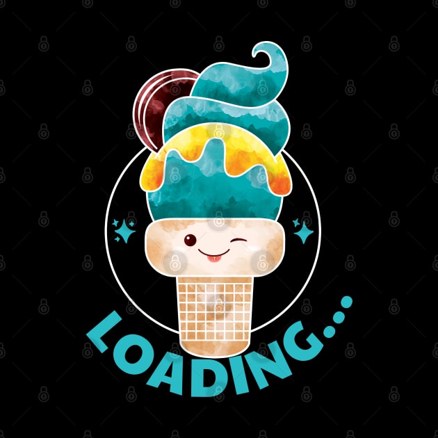 Summer Cone Loading Cute Ice Cream Face by Artisan