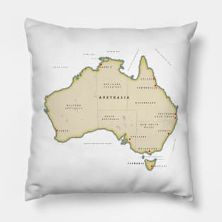 Map of Australia Pillow