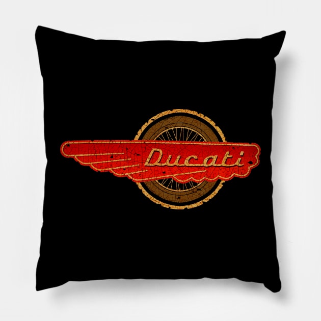 Ducati Vintage Motorcycles Italy Pillow by Midcenturydave