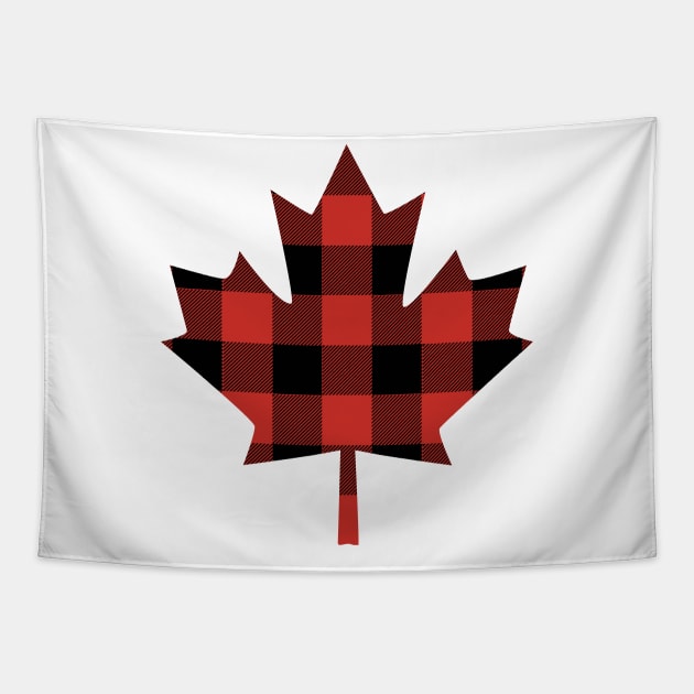 Canada Maple Leaf Red Flannel Canadian Tapestry by DoctorWatsonDesigns