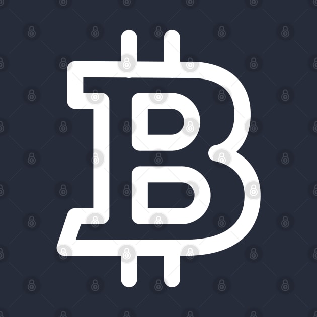 Bitcoin Logo white crypto by My Crypto Design