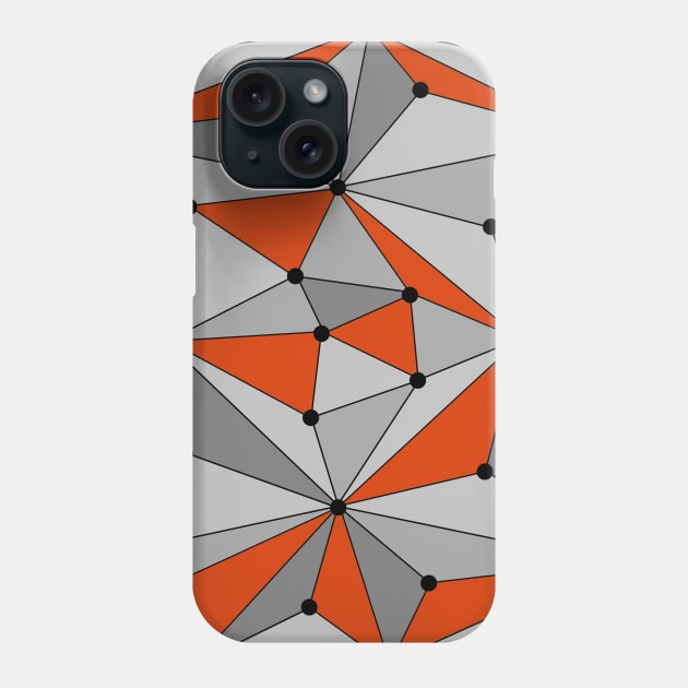Abstract geometric pattern - orange and gray. Phone Case by kerens