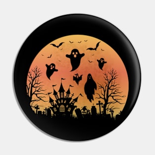 Spooky Moon Halloween Witch Monster Ghost Pumpkin Pin