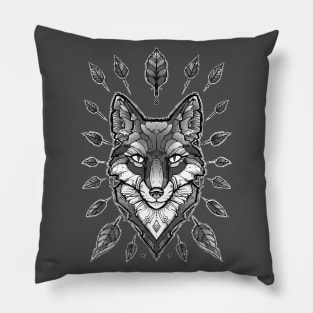 geometric silver fox Pillow