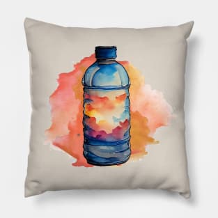 Watercolor water bottle Pillow