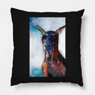 Doberman in colours. Pillow