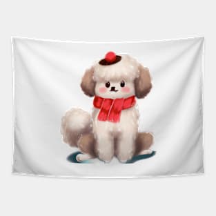 Cute Poodle Drawing Tapestry