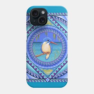 Kingfisher Bird Mandala Phone Case