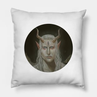 Awesome Beautiful 3 Eyed Angel Devil White Demon Pillow