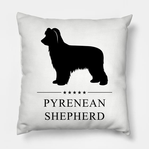 Pyrenean Shepherd Black Silhouette Pillow by millersye