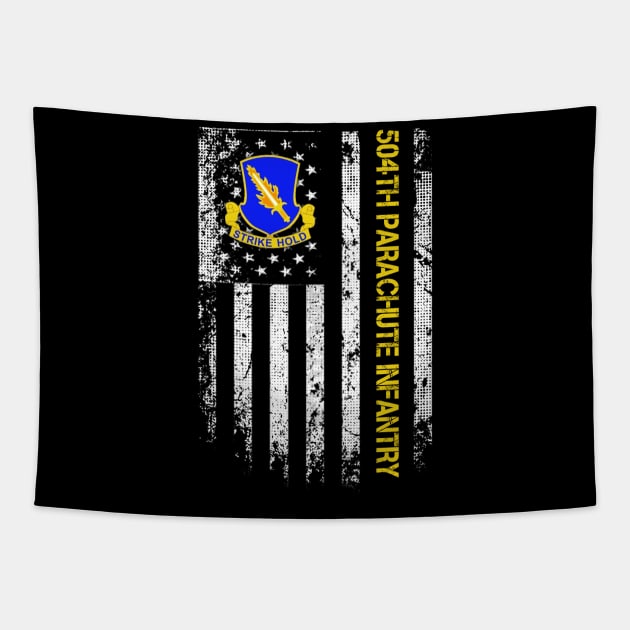 504th Parachute Infantry Regiment American Flag - Gift for Veterans Day 4th of July or Patriotic Memorial Day Tapestry by Oscar N Sims