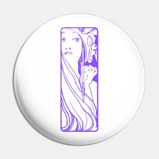 Alphonse Mucha "the muse of art" (violet) Pin