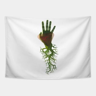 Hello rooted illuminate hand Tapestry