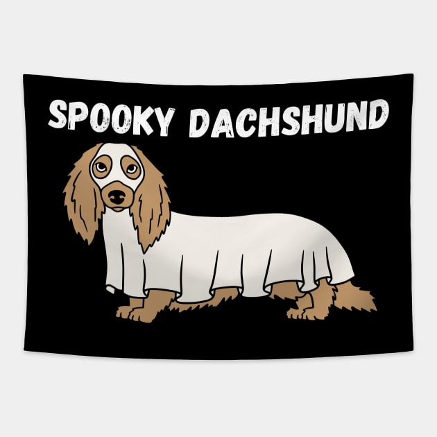 Spooky Dachshund. Halloween, Ghost, Dog lover Tapestry by Project Charlie