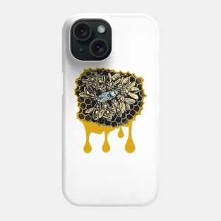 Queen bee on the dripping honeycomb beekeeper Phone Case