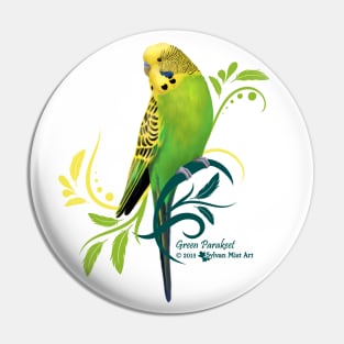 Green Parakeet Pin