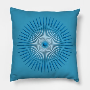 concentric blue Pillow