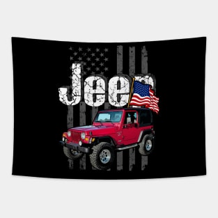 Jeep Wrangler TJ Jeepcar JEEP Flag Tapestry