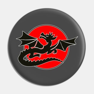 Black Dragon Red Sun Pin