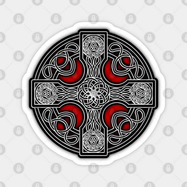 Celtic cross red Magnet by PedroVale