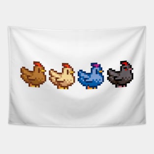 4 Chickens Stardew Valley Tapestry