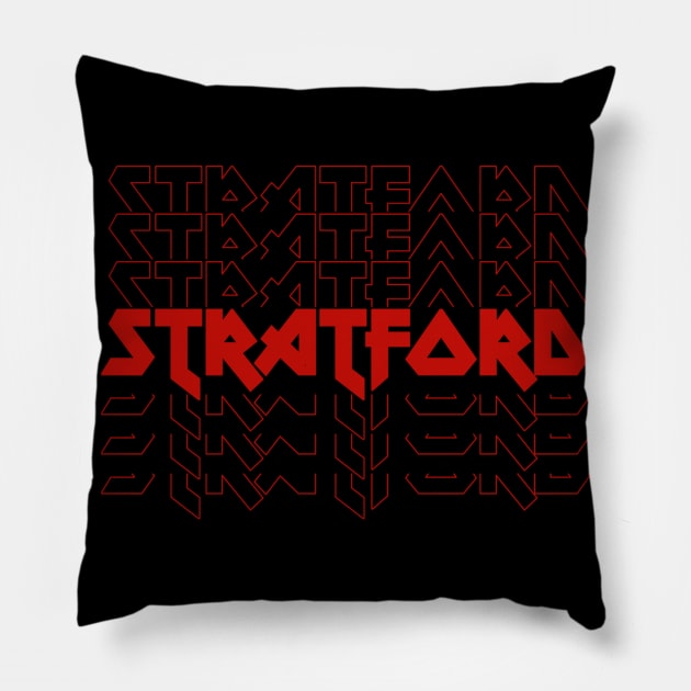 IRON TEXT || STRATFORD UK Pillow by LAVA-ROMA-NOVA