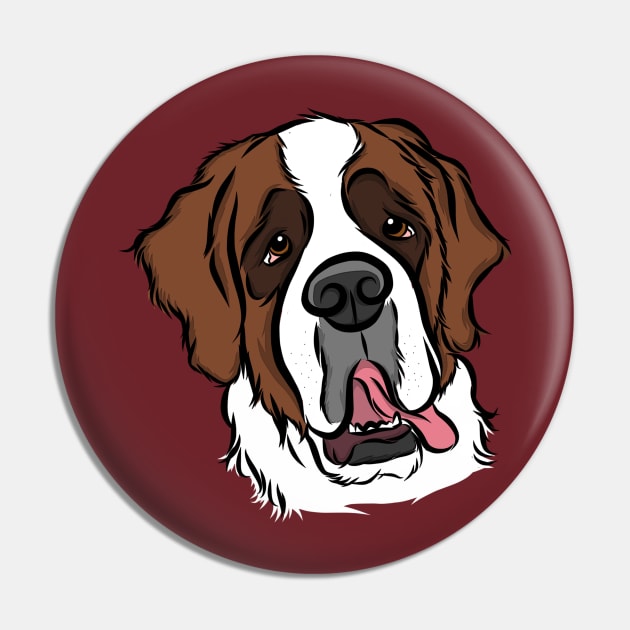 St. Bernard Dog Illustration Pin by rmcbuckeye