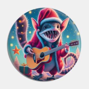 Christmas tree shark possum playing guitar Pin