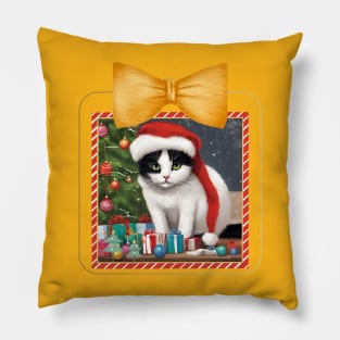 A Purrfectly Festive Cat Pillow