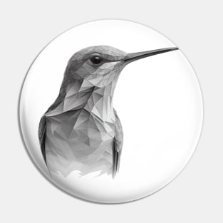 Polygonal hummingbird Pin