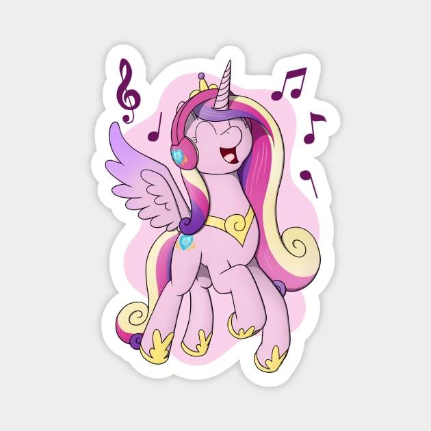 Cadance with Headphones Magnet by Heartbeat Unicorn