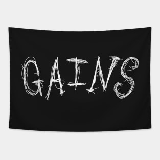 Dark and Gritty GAINS gymrat shirt for lunks Tapestry