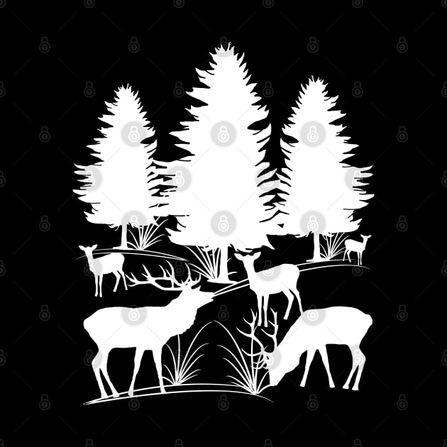 wild deer, roe deer, trees, antler, animal, forest by rh_naturestyles