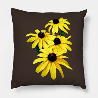 Black-Eyed Susans in a Row Pillow