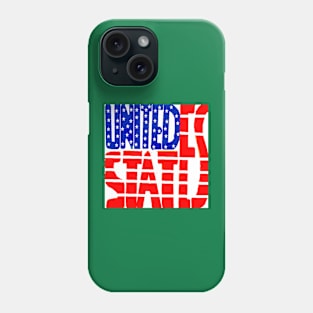 Flag USA Illustration on Green Background Phone Case