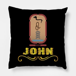 JOHN-American names in hieroglyphic letters-JOHN, name in a Pharaonic Khartouch-Hieroglyphic pharaonic names Pillow
