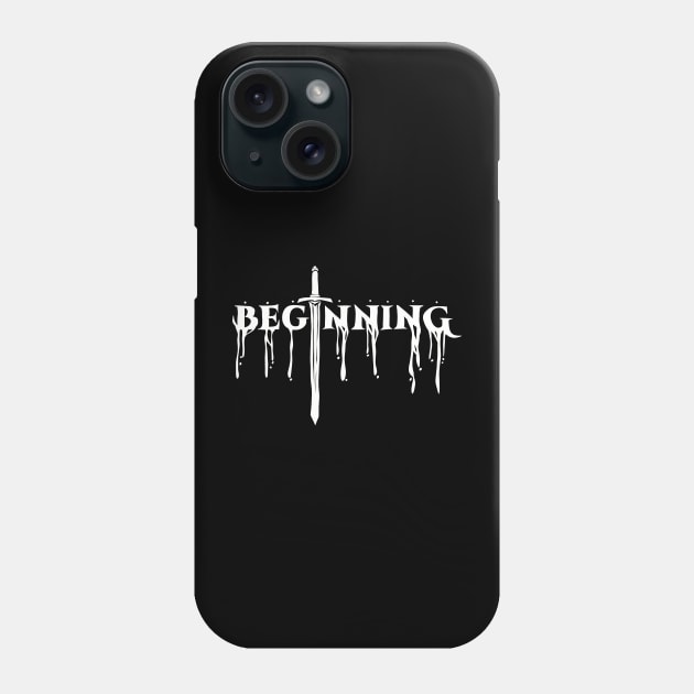 The Beginning After The End Black and White Melted Text Typography Phone Case by Animangapoi