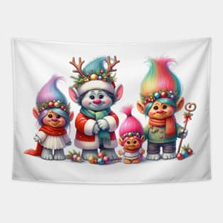 Merry Troll Christmas Tapestry