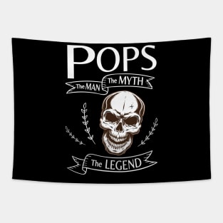 Pops The Man The Myth The Legend Happy Father Halloween Day Skeleton Lover Fans Tapestry