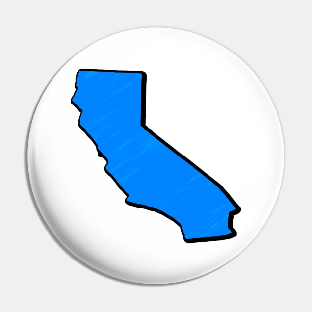 Bright Blue California Outline Pin by Mookle