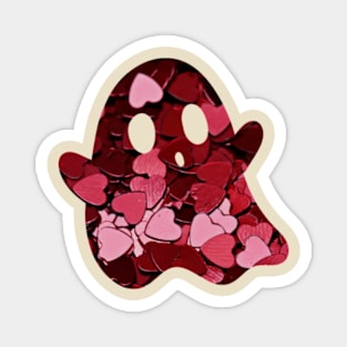 Valentines Red Hearts Ghost Magnet