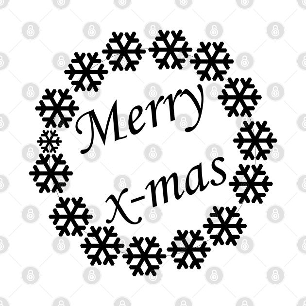 Merry X-mas Typography Design - Black and White 2 by art-by-shadab