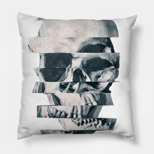 Glitch Skull Mono Pillow