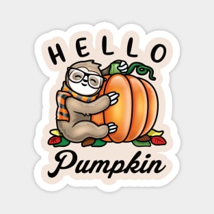 Hello Pumpkin Fall Cute Sloth Magnet