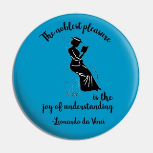 Academia Aesthetic Bookish Historical Lady and Quote Pin