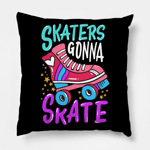 Roller skating roller skates Pillow by KAWAIITEE